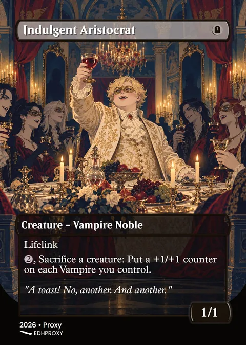 Indulgent Aristocrat card with original art
