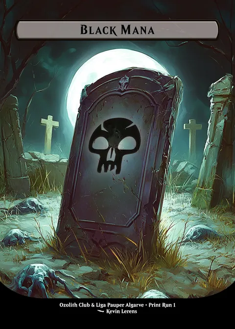 Black Mana Token card with original art