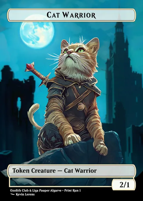 Cat Warrior 2/1 card with original art