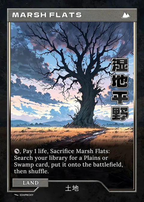 Marsh Flats card with original art