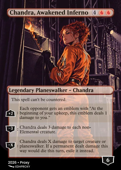 Chandra, Awakened Inferno card with original art