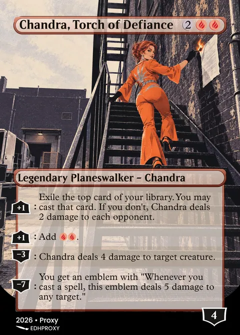 Chandra, Torch of Defiance card with original art