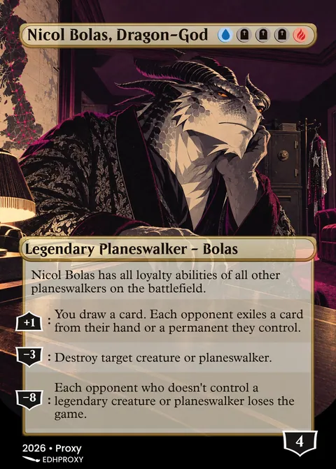 Nicol Bolas, Dragon-God card with original art