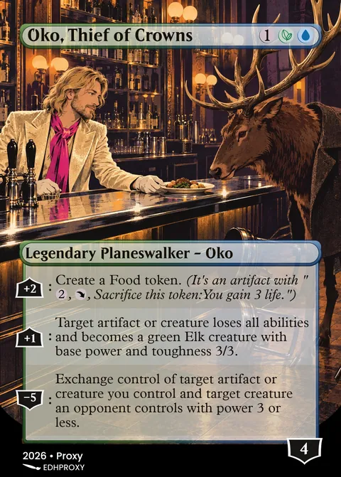 Oko, Thief of Crowns card with original art