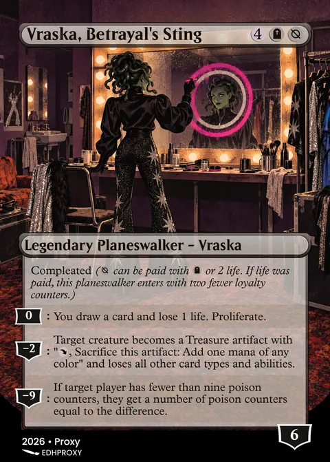 Vraska, Betrayal's Sting card with original art