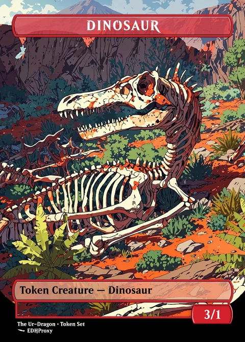 Dinosaur card with original art