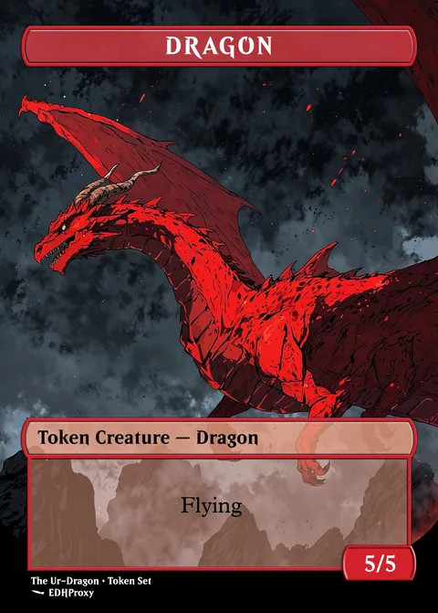 Dragon 5/5 card with original art