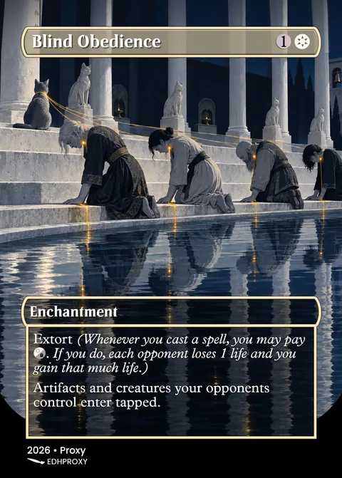 Blind Obedience card with original art