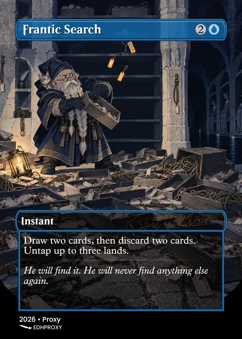 Frantic Search card with original art
