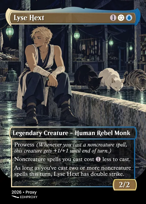 Lyse Hext card with original art